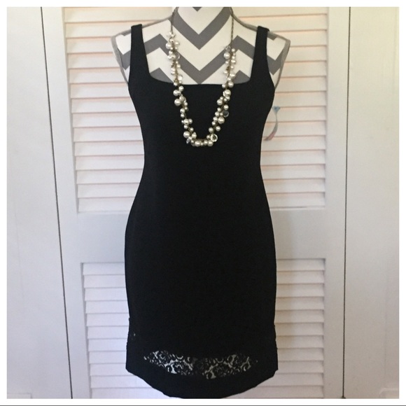 *DONATED* JNY NWT LBD Little Black Dress with Lace Size 4P - Picture 2 of 3